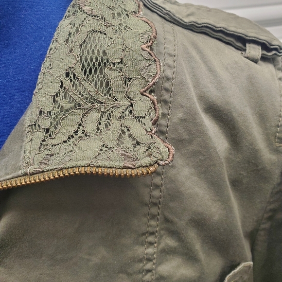 Loft Lace Collar military green utility jacket Xl extra large - Picture 4 of 4